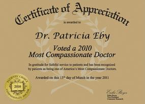 Most Compassionate Doctor Award  by Vitals 2010