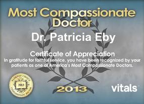 Most Compassionate Doctor Award  by Vitals 2013